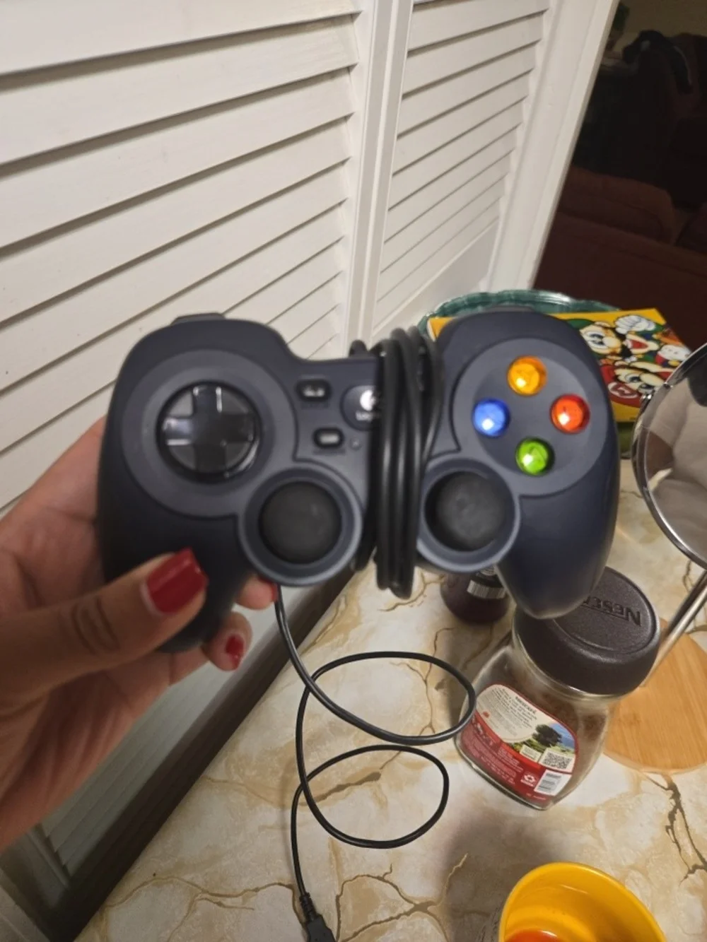 Logitech Black Wired USB Gamepad with Colored Action Buttons